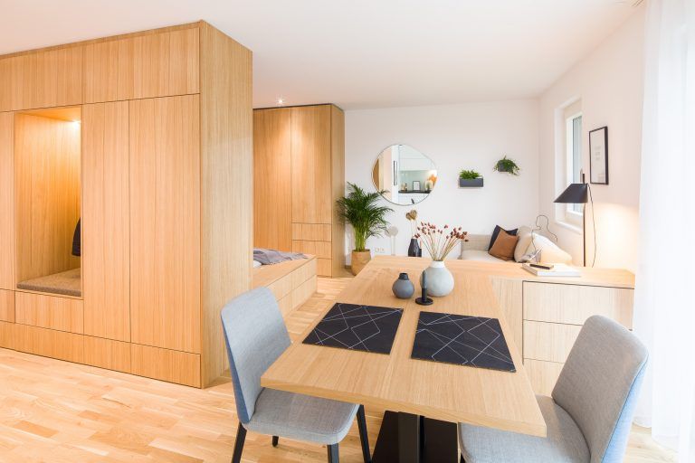 Auch die DAVID-Micro-Apartments sind komplett möbliert und sofort bereit für den Einzug.<span class="copyright"> Rhomberg Bau GmbH</span>