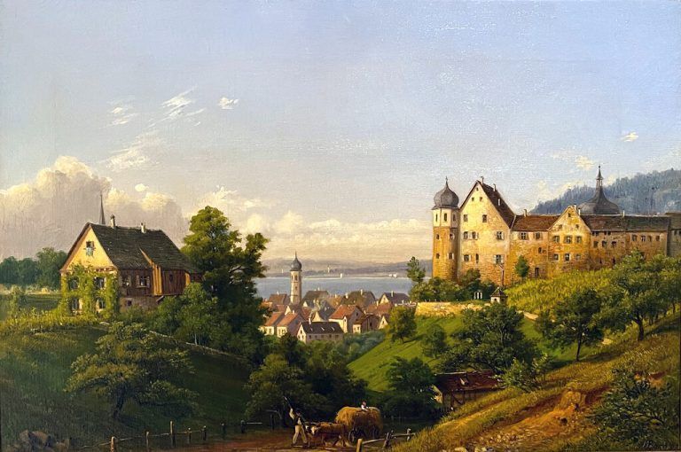 Ansicht von Bregenz, Öl auf Leinwand von Max Bach, aus dem Jahr 1861.  CHV