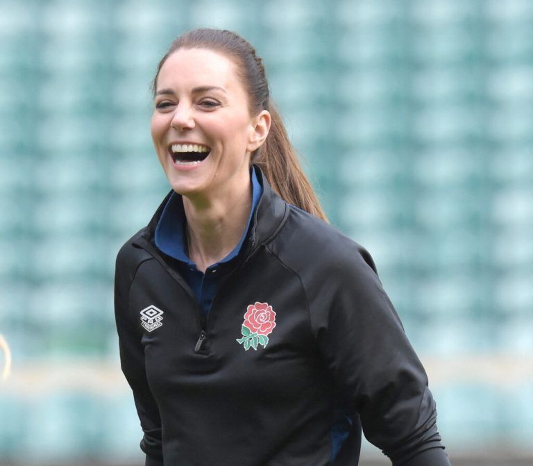 Britain's Catherine, Duchess of Cambridge, attends an England Rugby training session at the Twickenham Stadium in London, Britain February 2, 2022. Jeremy Selwyn/Pool via REUTERS
