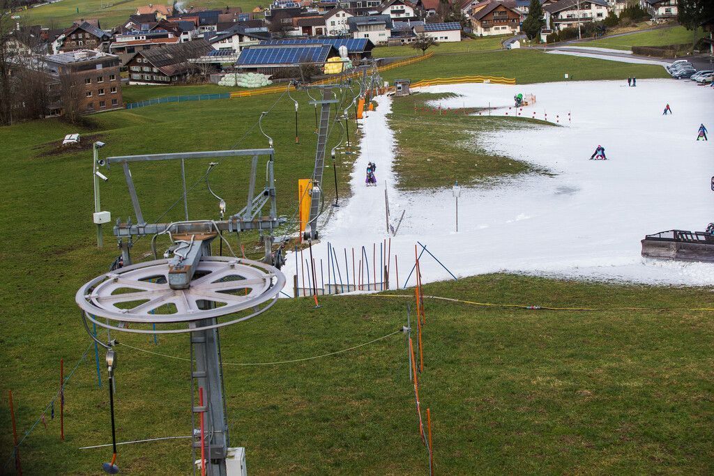 Schnee wird im Flachland Mangelware