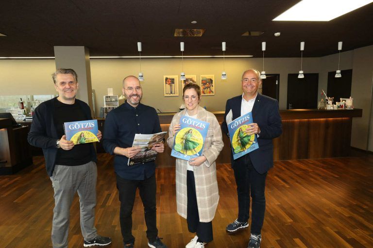Thomas Strele (Russmedia), Johannes Nussbaumer (Prisma), Anna Hecht und Manfred Böhmwalder von der Wige Götzis. AME