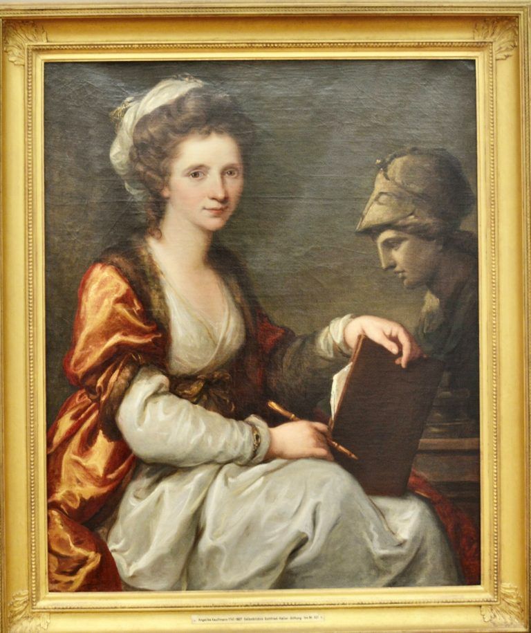 Dieses Selbstbildnis als Künstlerin von Angelika Kauffmann ist seit 1945 in der Churer Sammlung.