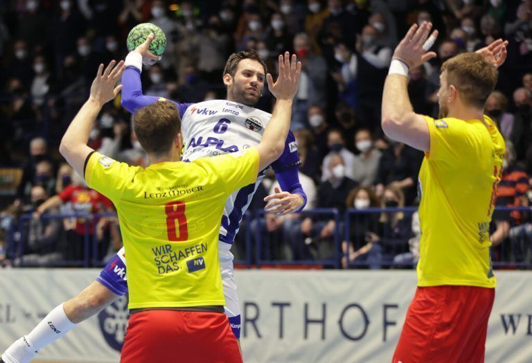 Dominik Schmid und der Alpla HC Hard blieben in Krems ohne Punkt. GEPA