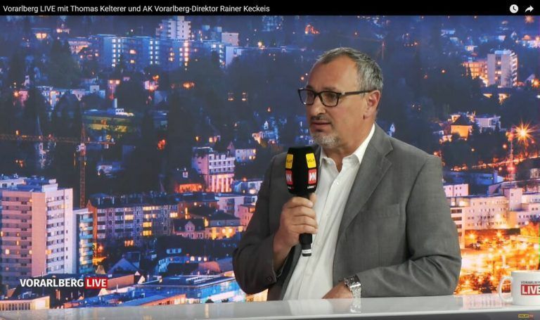 Gewerkschafter Thomas Kelterer am Dienstagabend bei Vorarlberg LIVE. 