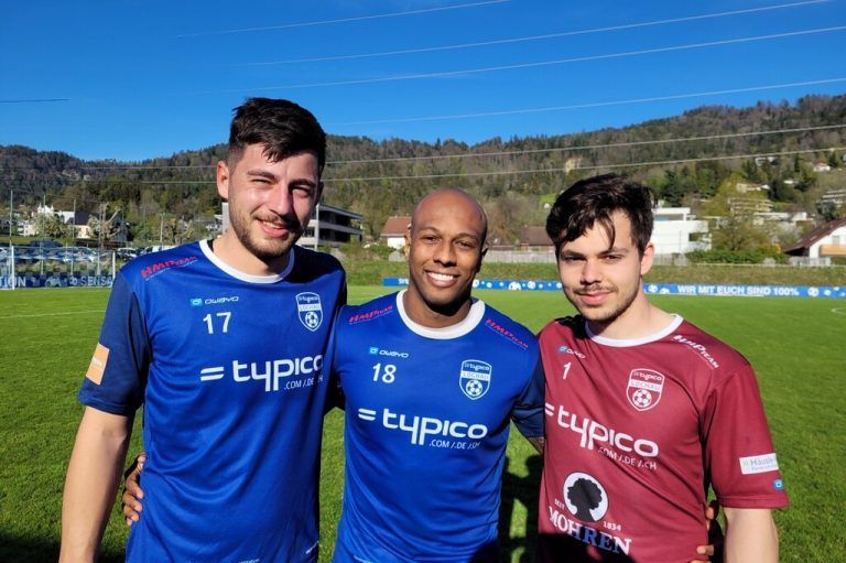 Kapitän Fabio Feldkircher und Stürmer Ygor Carvalho Vieira als Torschützen sowie Sandro Eichhübl als bewährter Tormann.bms