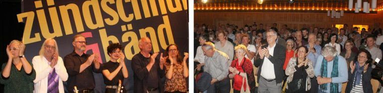 <p class="caption">Mit Standing Ovations verabschiedeten die begeisterten Fans die Band. Zündschnur &amp; Band dankten ein letztes Mal den Fans mit anhaltendem Applaus für die jahrzehntelange Treue.</p><p class="caption"/>