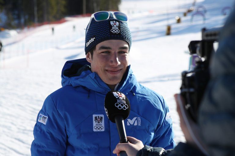 VUOKATTI,FINLAND,24.MAR.22 - OLYMPICS - EYOF, European Youth Olympic Festival Vuokatti 2022, Alpine Ski, team event. Image shows Jakob Greber (AUT). Photo: GEPA pictures/ Mathias Mandl