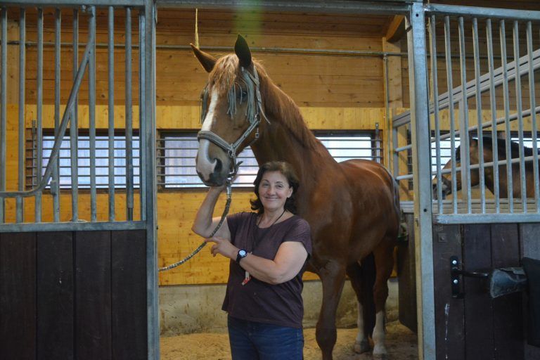 Doris Dunst trainiert die voltigierbegeisterten Kinder und Jugendlichen.