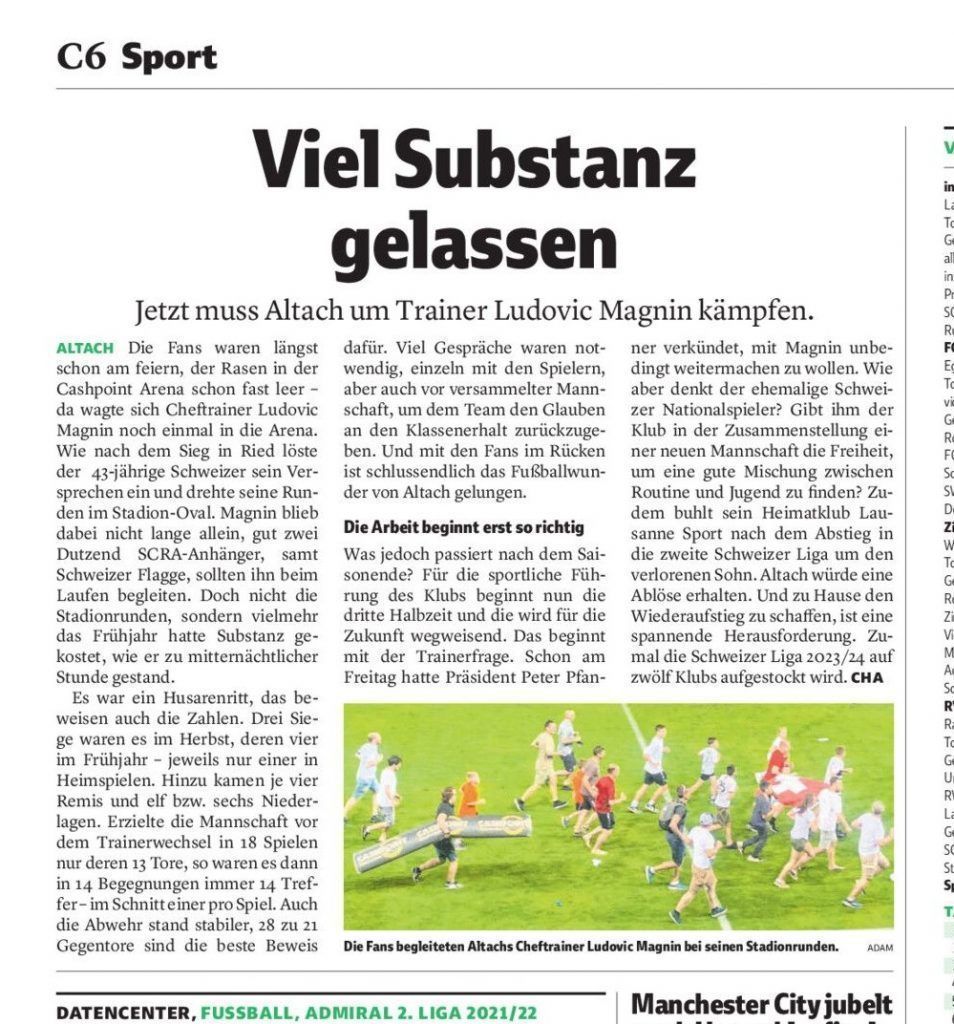 Deshalb verlässt Ludovic Magnin den SCR Altach