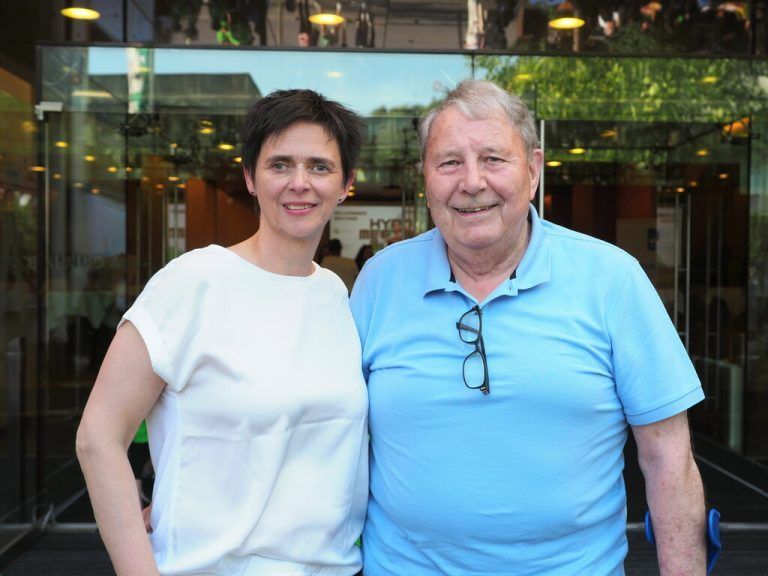 Alexandra Giesinger (OK-Chefin) mit Meeting-Mitbegründer Werner Ströhle.