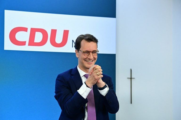 Die CDU mit Hendrik Wüst an der Spitze wurde stärkste Kraft. SCHWARZ/AFP