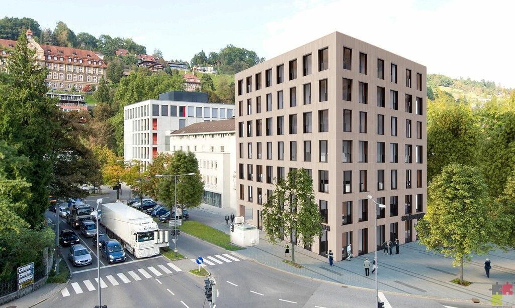 Siebenstöckiges Holz-Bürohaus in 14 Monaten