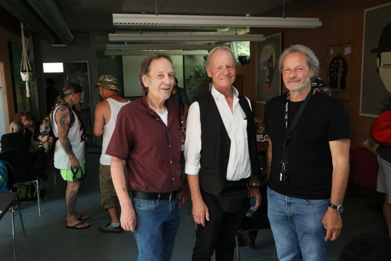 Feierten mit: Vizeobmann Immanuel Maedel, Martin Hagen und Kurt Nachbaur (OJA Dornbirn).