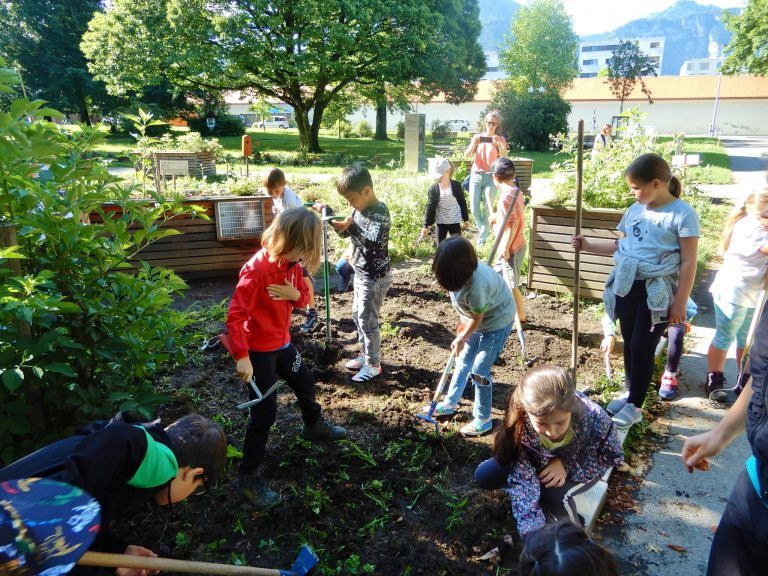 Den Kindern machte das Gärtnern Spaß.