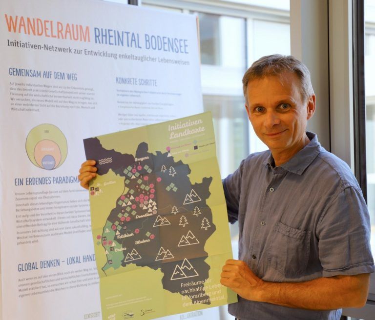 Die Vorarlberger Initiativenlandkarte zeigt nachhaltige Projekte im Alpen-Rheintal von Liechtenstein bis zum Bodensee.
