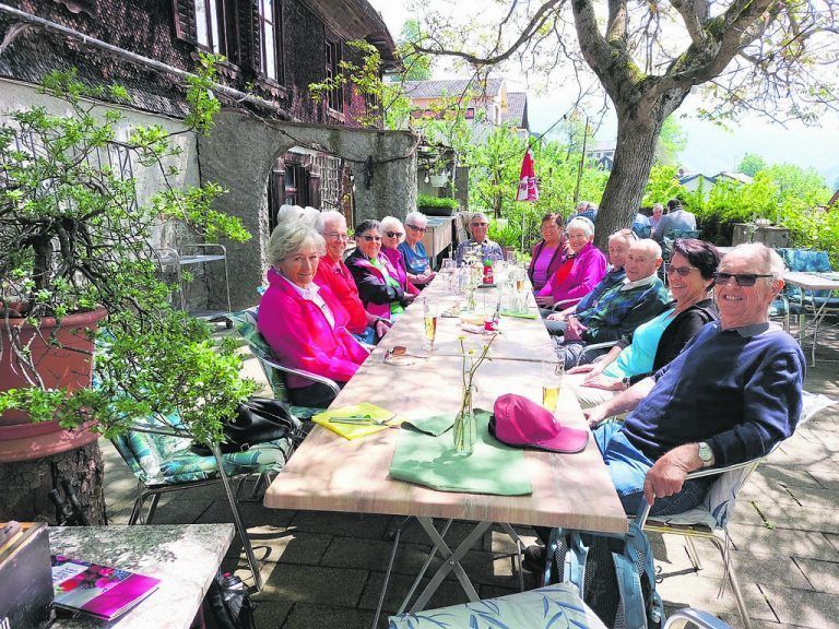 Die Wandergruppe nach der Ankunft in Kehlegg.B. Bonmassar