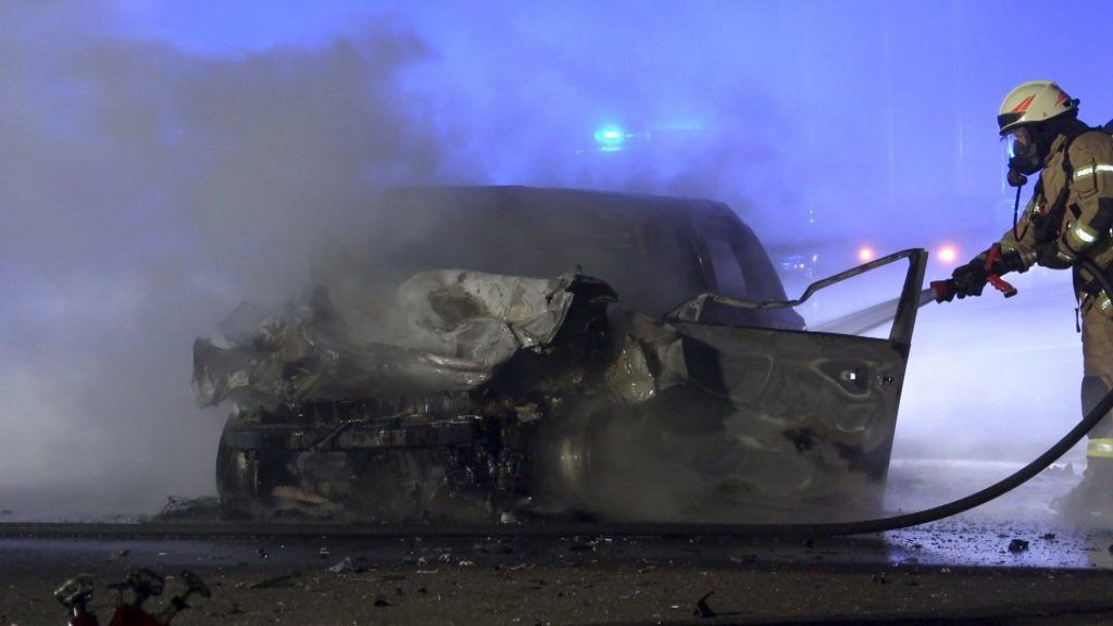 Frau starb auf A14 in brennendem Auto