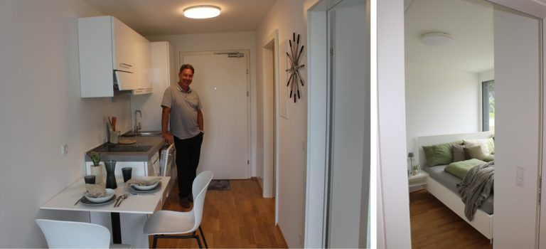 Nicht nur die Wohnküche, auch das Schlafzimmer ist komplett ausgestattet.