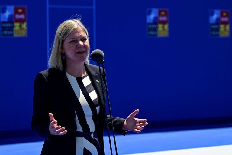 Schwedens Ministerpräsidentin Andersson will ihr Land bald in das Militärbündnis führen. AFP