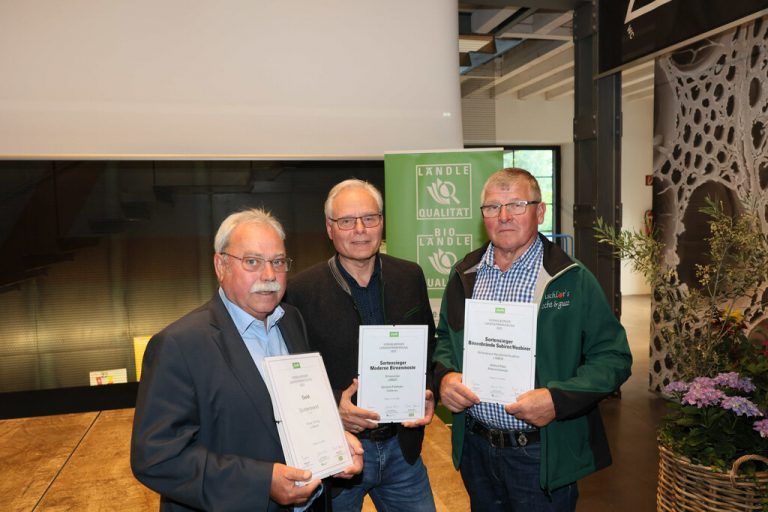 Sortensieger Elmar Domig, Gerhard Polzhofer und Helmut Flatz.