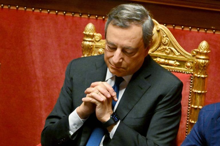 95-mal Ja, 39-mal Nein: Am Ende gewann Draghi zwar eine Vertrauensabstimmung, verlor jedoch seine Regierungsmehrheit. AFP