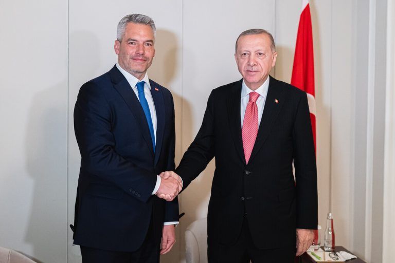 Nehammer und Erdogan. APA/BKA