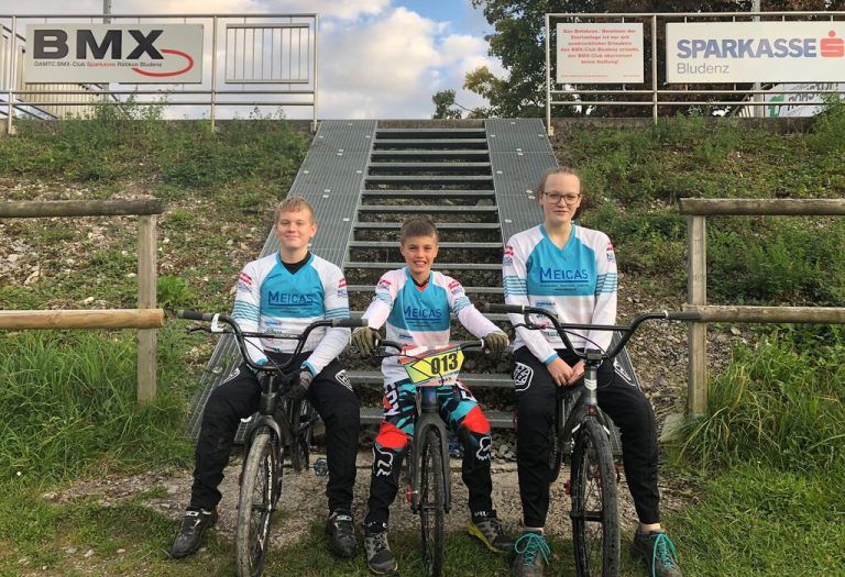 Raphael Nachbaur, Mario Jantsch und Michelle Nachbaur (v.l.).BMX-Club Sparkasse Bludenz