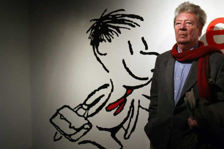 Sempé mit seiner populärsten Figur, dem kleinen Nick.AFP