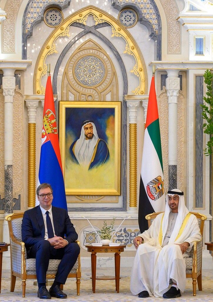 Am Sonntag empfing Mohamed bin Zayed al-Nahyan, Präsident der Arabischen Emirate, Serbiens Präsidenten Aleksandar Vučić. AFP