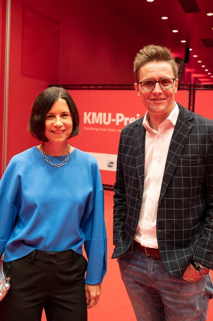 Christina Marent (Land Vorarlberg) und Russmedia-GF Georg Burtscher.