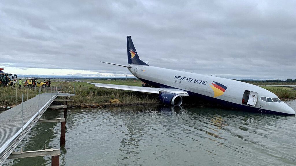 Flugzeug von der Piste abgekommen