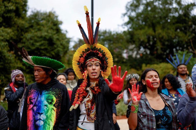 Der fünfte September ist der internationale Tag der indigenen Frauen und des Amazonas. In Sao Paulo fanden zahlreiche Kundgebungen statt. Reuters