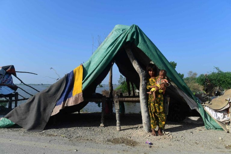 Der Monsun hat ein Drittel Pakistans überschwemmt, seit Juni mindestens 1190 Menschenleben gefordert und eine Million Häuser zerstört. AFP