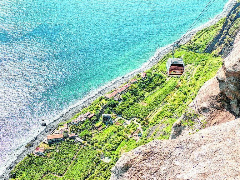 Die Fahrt mit der Seilbahn nach unten ist nichts für schwache Nerven.Beate Rhomberg