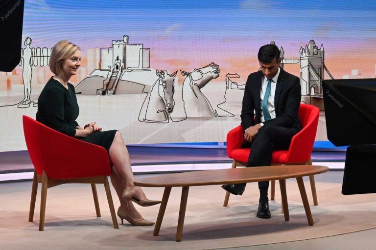 Folgt Liz Truss oder doch Rishi Sunak auf Premier Boris Johnson? Heute wird in London das Ergebnis der parteiinternen Abstimmung verkündet. BBC/AFP