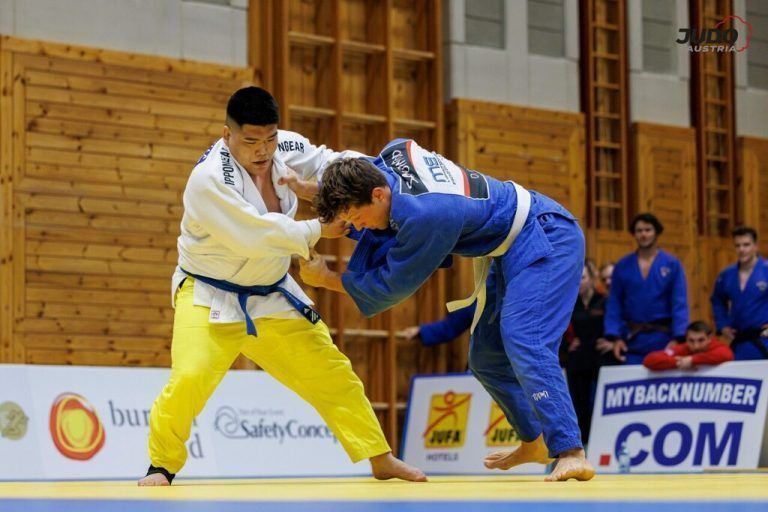 Khangerel „Hanka“ Batkhuyag (l.) gewann drei seiner vier Saisonkämpfe.Judo Austria
