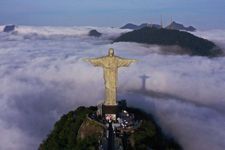Das brasilianische Wahrzeichen Christus der Erlöser in Rio de Janeiro feiert dieses Jahr sein 91-jähriges Bestehen. AFP