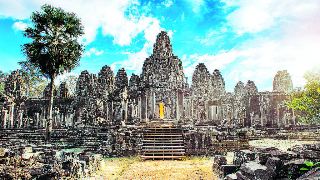 Steinerne Gesichter des Bayon-Tempels
