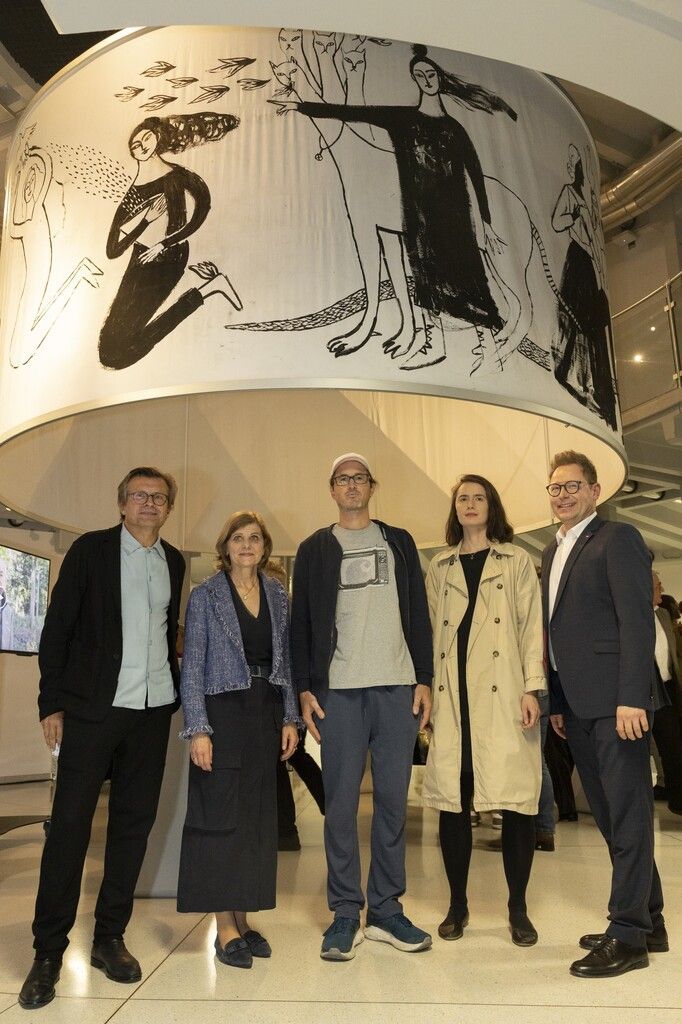 Marbod Frisch, Barbara Schöbi-Fink, Matthias Bildstein, Bianca Tschaikner und Markus Klement. ORF Vorarlberg