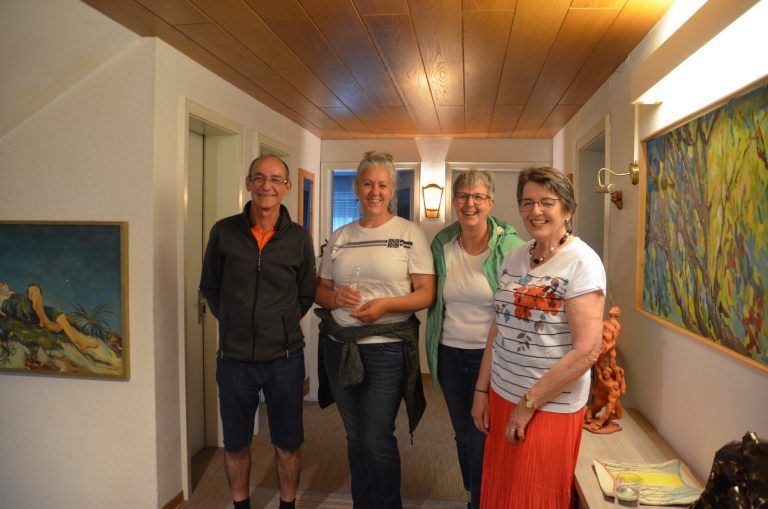 Herbert Winkler, Ruth Kraus und Gerda Winkler mit Hannelore Welte, Gattin von Reinhard Welte.