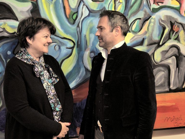 Brigitte Vesely (Uniqa Wien) im Gespräch mit Bernd Wurzinger (Uniqa Vorarlberg).