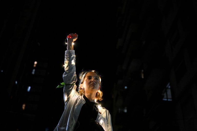 Die Ärzte in Buenos Aires, Argentinien protestierten für Gehaltserhöhungen und bessere Arbeitsbedingungen. AFP