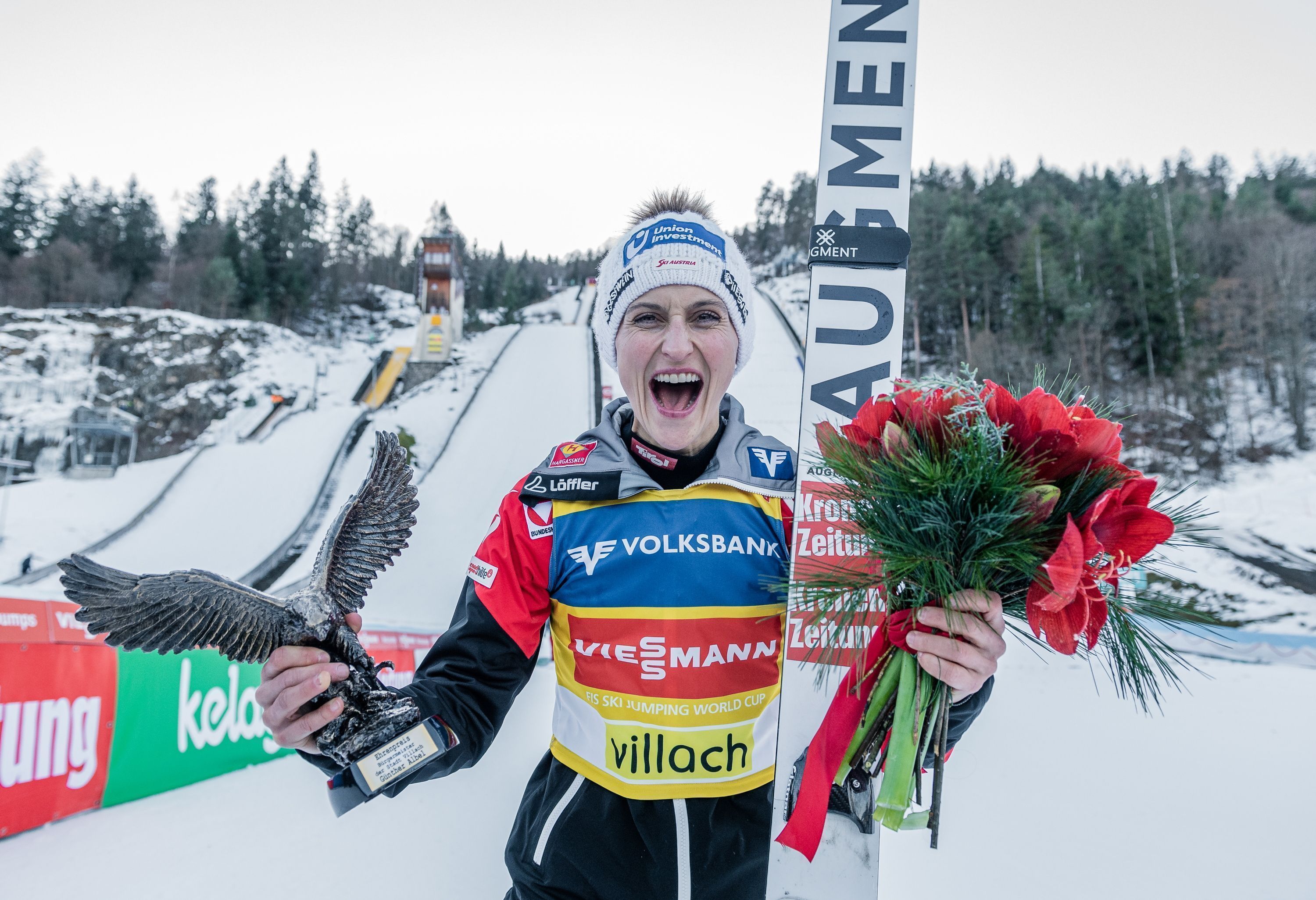 Eva Pinkelnig will heute in Ljubno genau so jubeln wie bei ihren Siegen in Villach.<span class="copyright">a</span><span class="copyright">p</span><span class="copyright">a</span>