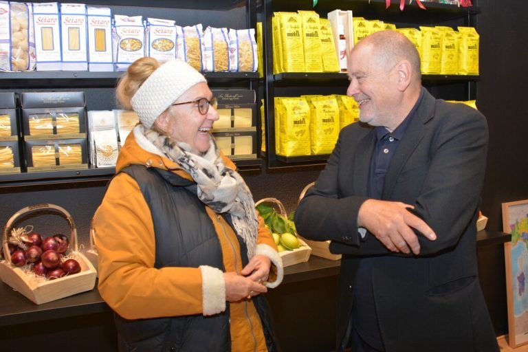 Beste Laune: Veronika Ess und Architekt Michael Egger.
