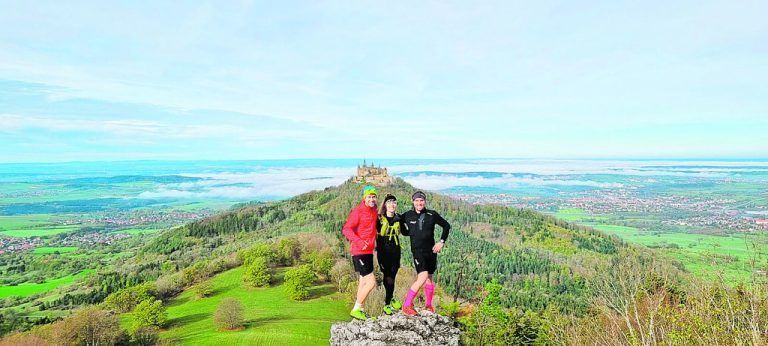 Nils B., Johanna E. und Christoph W. beim Hohenzollern Berglauf.Dieter reis