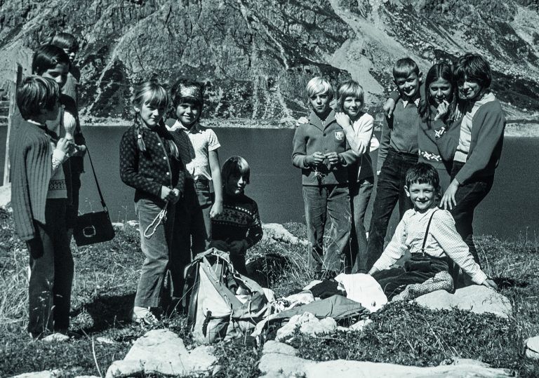 Schwedische Schülergruppe am Lünersee im September 1971.