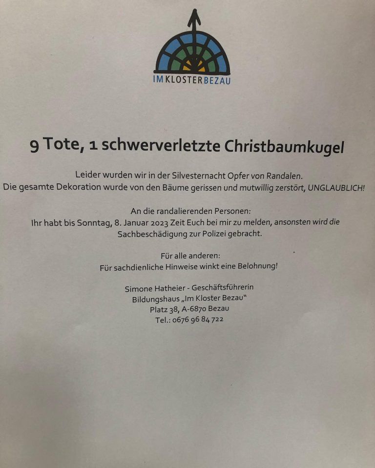 Das Inserat im Gemeindeblatt.