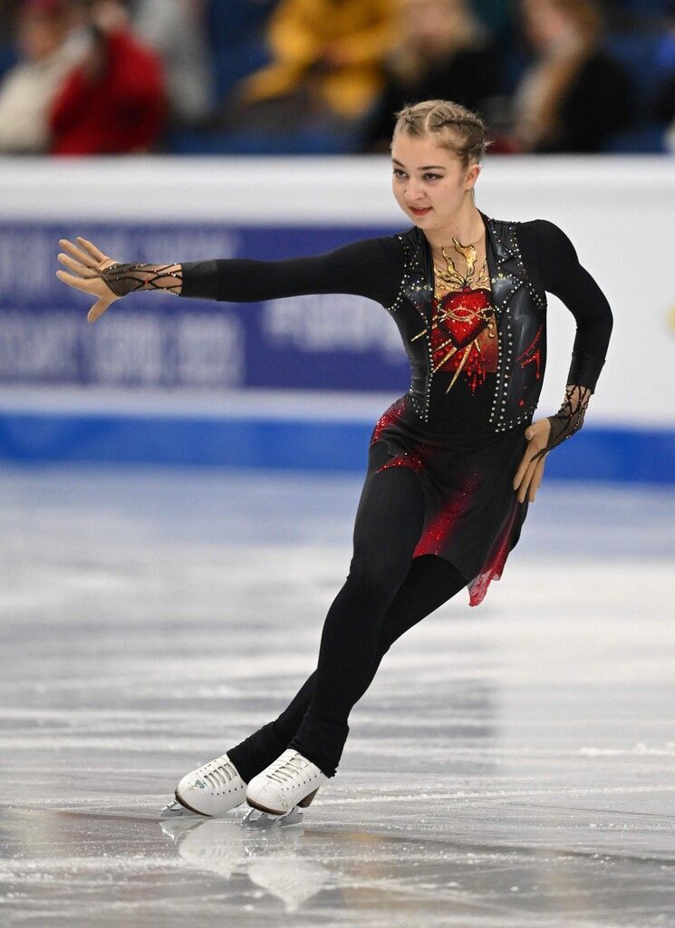 Austria's Olga Mikutina performs in the women's short programme event of the Figure Skating ISU European Championships on January 26, 2023 in Espoo, Finland. (Photo by Daniel MIHAILESCU / AFP)
