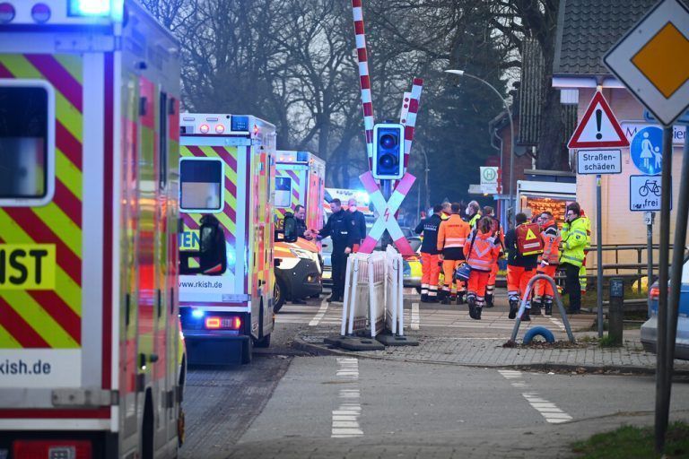 Polizisten konnten den Mann festnehmen. Der Bahnhof Brokstedt wurde gesperrt.  dpa