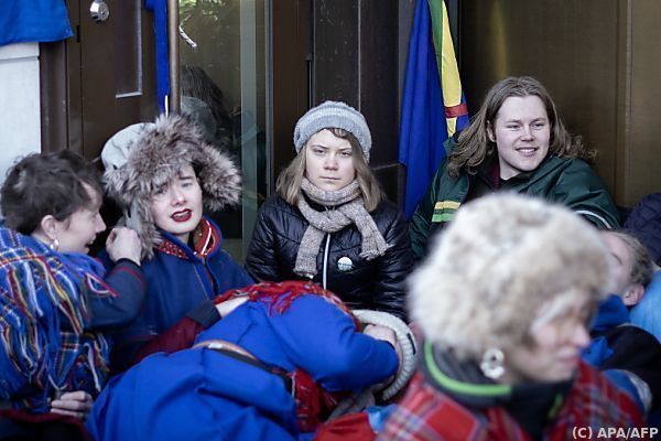 Thunberg bei Blockade gegen Windpark in Norwegen